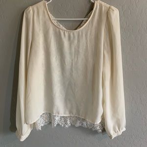 mine Lacey cream colored long sleeve shirt